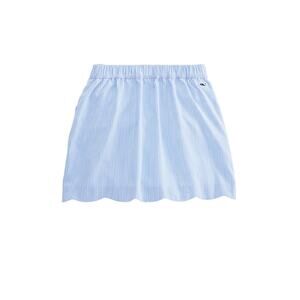 Vineyard Vines Girls Skirt Blue White Striped Scalloped‎ Hem Elastic Waist S 7/8